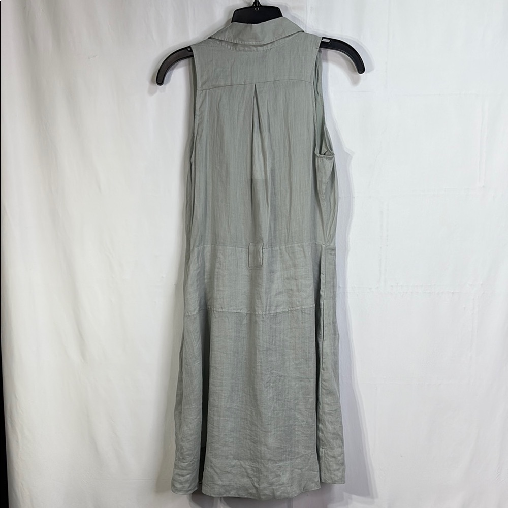 ♠️ nwt Reiss Green Pleated Midi Dress sleeveless full skirt - Picture 7 of 9